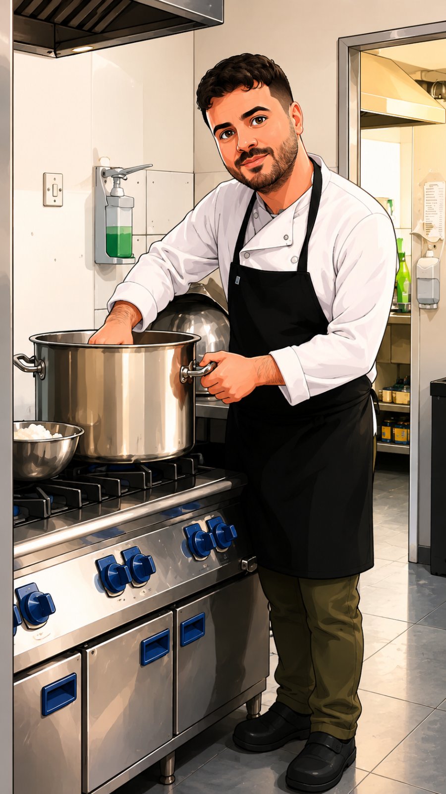 Morpheus Lab chef preparing food in a professional kitchen